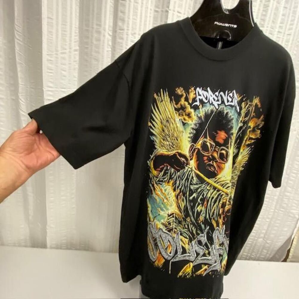 Soleful Threads Mens XL Angel Graphic T Shirt Black Streetwear Oversized Tee - Picture 3 of 12
